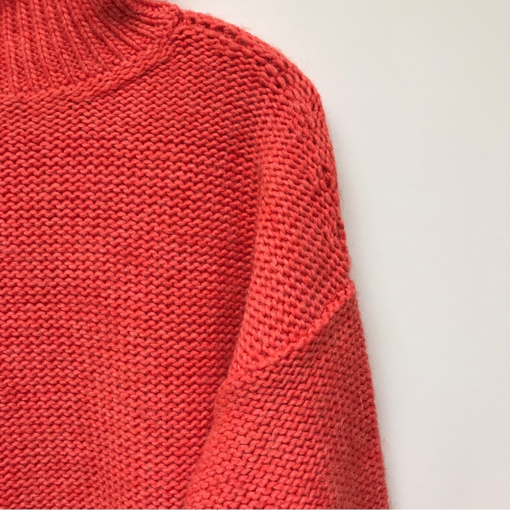 Anthropologie Mock Neck Knit Sweater Size XS Coral - Picture 5 of 10